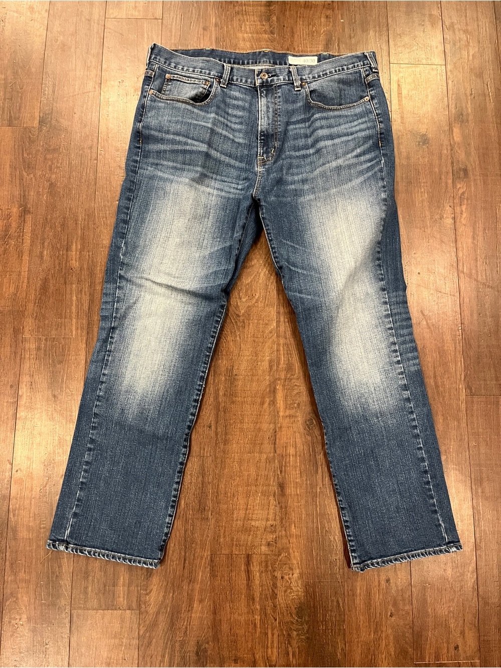 Cremieux Premium Denim Straight Jeans Men 40x30 Medium Wash Blue Stretch